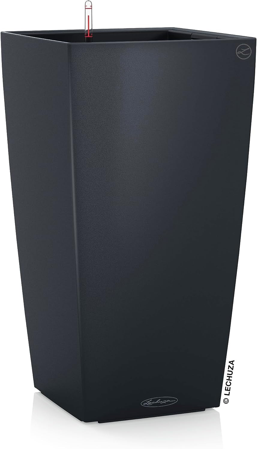 CUBICO Color 40 Slate, Self-Watering Tall Planter, H29.5 L15.7 W15.7 In
